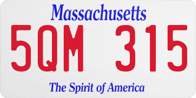 MA license plate 5QM315