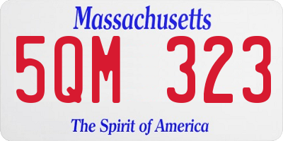 MA license plate 5QM323