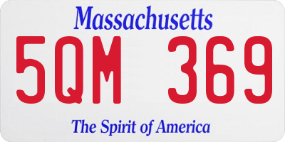MA license plate 5QM369