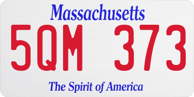 MA license plate 5QM373