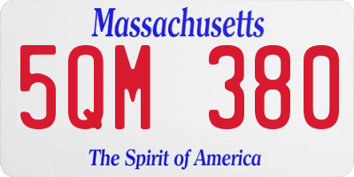 MA license plate 5QM380