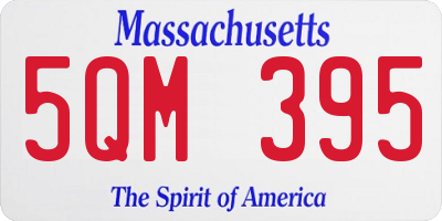 MA license plate 5QM395