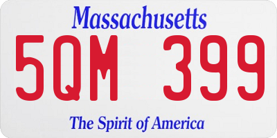 MA license plate 5QM399