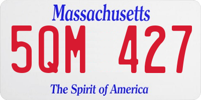 MA license plate 5QM427