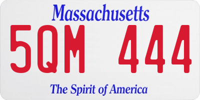 MA license plate 5QM444