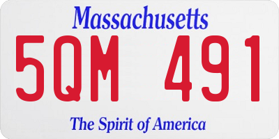 MA license plate 5QM491