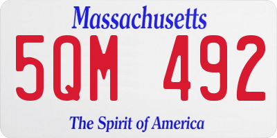 MA license plate 5QM492