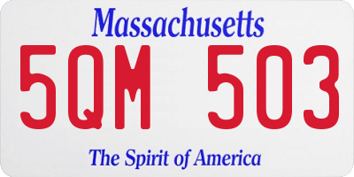 MA license plate 5QM503