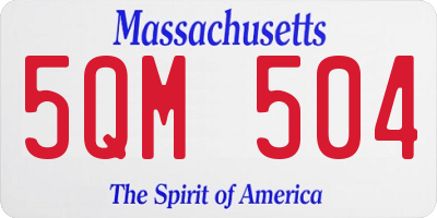 MA license plate 5QM504