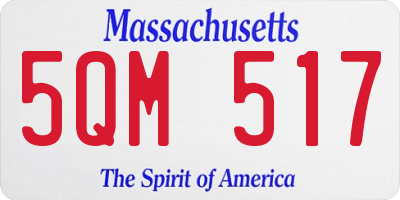 MA license plate 5QM517