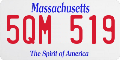 MA license plate 5QM519