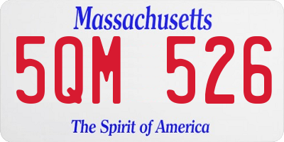 MA license plate 5QM526