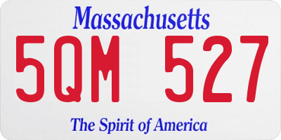 MA license plate 5QM527