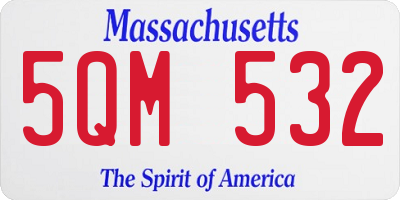 MA license plate 5QM532