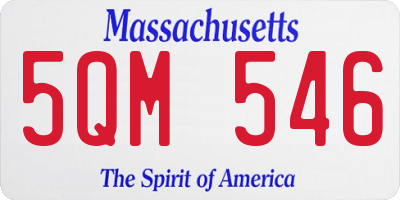 MA license plate 5QM546