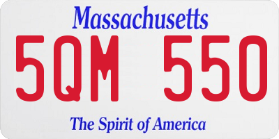 MA license plate 5QM550