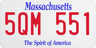 MA license plate 5QM551