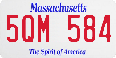 MA license plate 5QM584