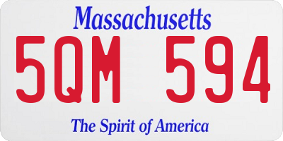 MA license plate 5QM594
