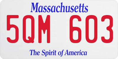 MA license plate 5QM603