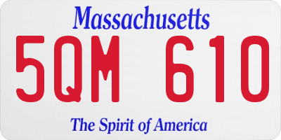 MA license plate 5QM610