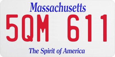 MA license plate 5QM611