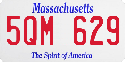 MA license plate 5QM629