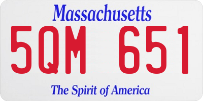 MA license plate 5QM651