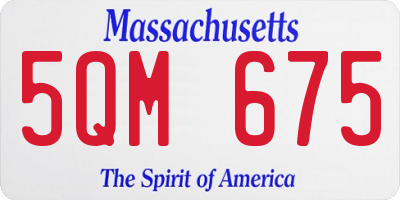MA license plate 5QM675