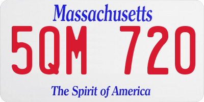 MA license plate 5QM720