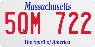 MA license plate 5QM722