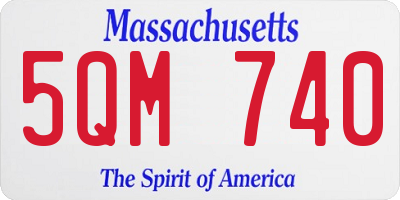MA license plate 5QM740