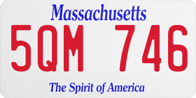MA license plate 5QM746