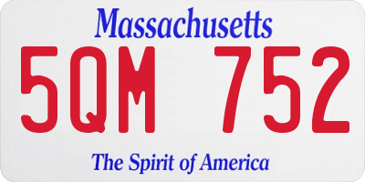 MA license plate 5QM752