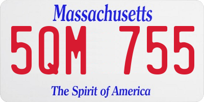 MA license plate 5QM755
