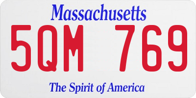 MA license plate 5QM769