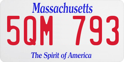MA license plate 5QM793