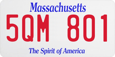 MA license plate 5QM801