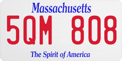 MA license plate 5QM808