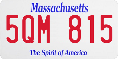 MA license plate 5QM815