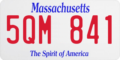 MA license plate 5QM841