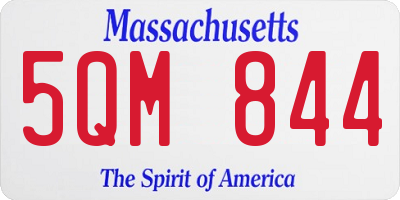 MA license plate 5QM844