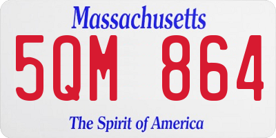 MA license plate 5QM864