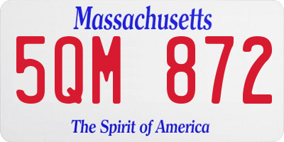 MA license plate 5QM872