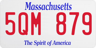 MA license plate 5QM879
