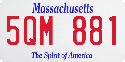 MA license plate 5QM881