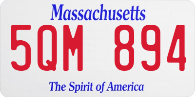 MA license plate 5QM894