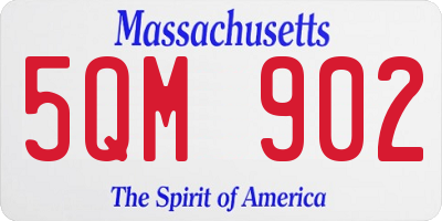 MA license plate 5QM902