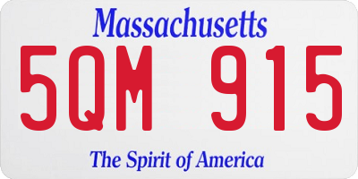 MA license plate 5QM915