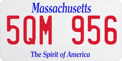 MA license plate 5QM956
